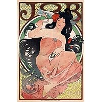 Job Cigarettes 1898 Alphonse Mucha Smoking Painting Poster Art Nouveau Vintage Ad Advertisement Cool Wall Decor Art Print Poster 24x36