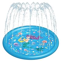 Hitop Kids Sprinklers for Outside, Splash Pad for Toddlers & Baby Pool 3-in-1 60