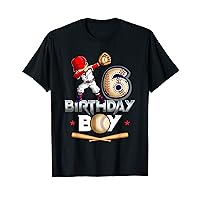 Dabbing Boy 6 Year Old Baseball Player 6th Birthday Party T-Shirt