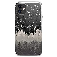 TPU Case Compatible with Apple iPhone 12 5G 12 Pro 2020 Cover 6.1 inches iPh 12 Foggy Forest Print Design Cute Clear Slim fit Stars Sky Flexible Silicone Soft Man Beautiful Nature Woman Arts