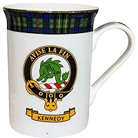 I Luv Ltd China Coffee Mug Kennedy Clan Crest Gold Rim Scottish Made