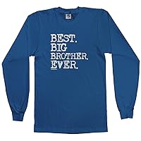 Threadrock Big Boys' Best Big Brother Ever Youth Long Sleeve T-Shirt M Royal Blue