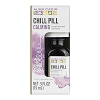 Aura Cacia Chill Pill Essential Oil, 0.5 Ounce, Lavender, Peppermint, Sweet Orange, Basil, Chamomile and Patchouli
