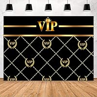 Gold VIP Background Black Cluster Gold Stripe Photo Booth Theme Party Banner Decorative Baby Shower Graduation Birthday Party Backdrop Props 7x5ft BJZZFH171