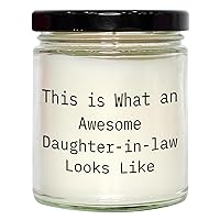 Awesome Daughter-in-Law Gift Ideas | Funny Mother's Day Unique Gifts for Daughter-in-Law | 9oz Vanilla Soy Candle | This is What an Awesome Daughter-in-Law Looks Like