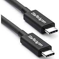 StarTech.com 50cm (1.6ft) Passive Thunderbolt 3 Cable, 40Gbps, 100W PD, 4K/5K Video, Thunderbolt Cable, Compatible with USB4/DP Alt Mode, Thunderbolt 4, USB 3.2/Type-C (TBLT34MM50CM)