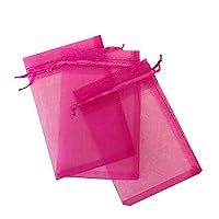 500 Pcs Brown 3x4 Sheer Drawstring Organza Bags Jewelry Pouches Wedding Party Favor Gift Bags Gift Bags Candy Bags []/676 (Color : Fuchsia, Size : 3x4 Inch (Pack of 300))