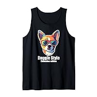 Chihuahua Doggie style, stylish dog wearing sunglasses Tank Top