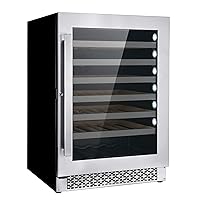 COSMO COS-24BIWCS 48-Bottle Stainless Steel 24 in. Single Zone Compressor Wine Cooler