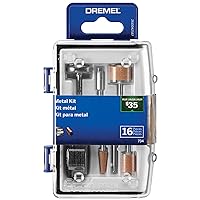Dremel 734-01 Metal Cutting Rotary Tool Accessories Kit - 16 Piece Set - Includes Engraving Bit, Grinding Stones, and Carbon Steel Brush, Blue