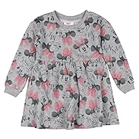 Disney Toddler Girls' Minnie Mouse Pink Bow Design Long Sleeve Dress
