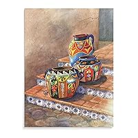 Kitchen Poster Mexican Pottery Office Home Kitchen Dining Room Decorative Wall Art Canvas Art Poster and Wall Art Picture Print Modern Family Bedroom Decor 16x20inch(40x51cm) Unframe-Style