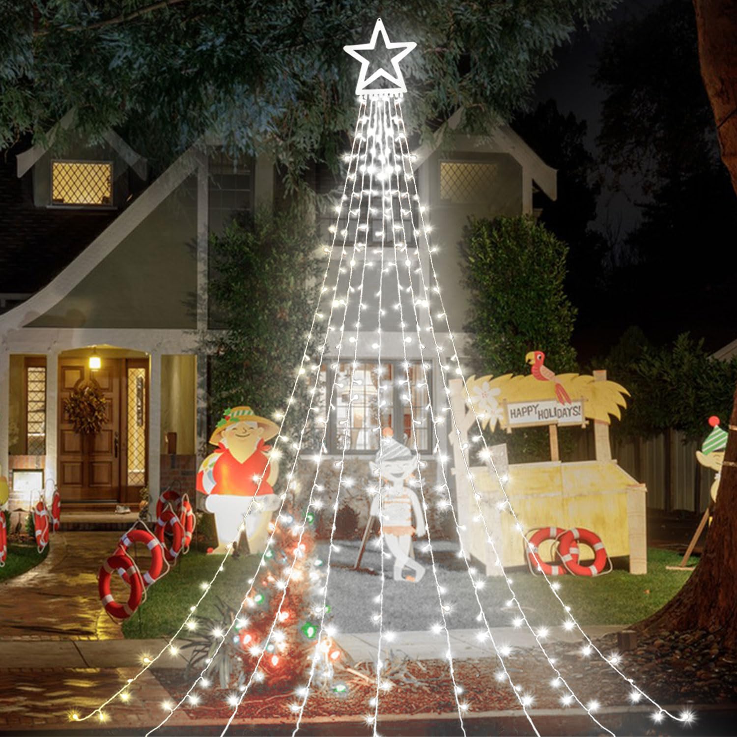 Mua Outdoor Christmas Decorations Star String Lights, 320 LED 11.5 ...