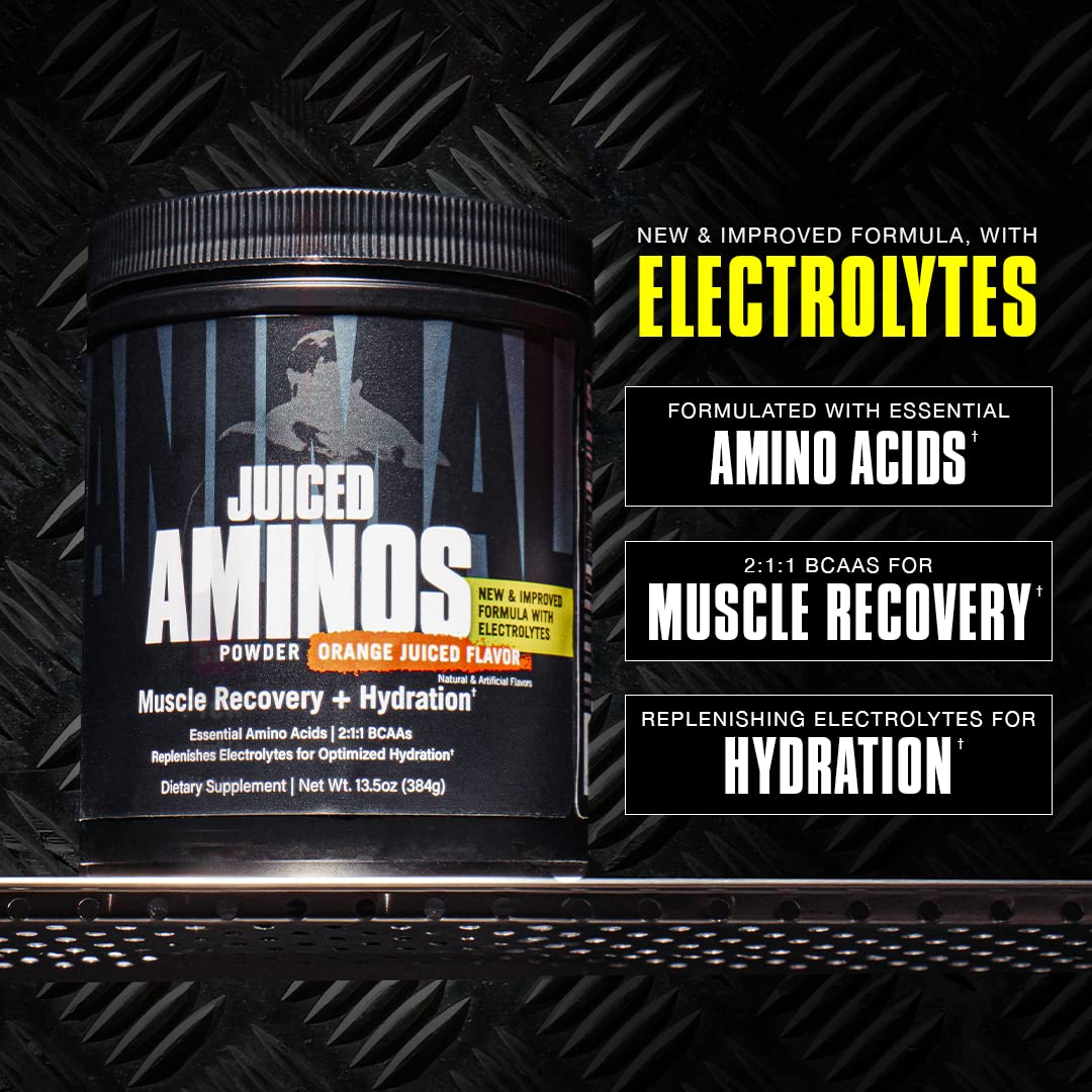 Animal Juiced Amino Acids - BCAA/EAA Matrix Plus Hydration with Electrolytes and Sea Salt Anytime Recovery and Improved Performance - 30 Servings