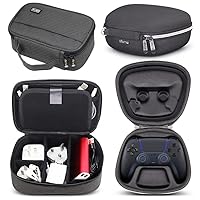 sisma Charging Cords Chargers Travel Organizer + PS5 DualSense Wireless Controller Travel Case