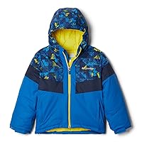 Columbia Boys' Big Lightning Lift II Jacket, Bright Indigo/Bright Indigo Kaleidoscope, Medium