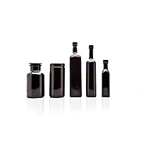 Kitchen Glass Jar Variety Set: 250 ml Oil Bottle, 1 L Oil Bottle, 500 ml Long Neck Bottle, 1 L Screw Top Jar and 1 L Apothecary Jar