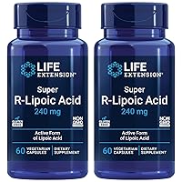 Super R-Lipoic Acid – Longevity Supplement for Oxidative Stress Defense – with 240 mg of Active R-Form of R-Lipoic Acid – Gluten-Free – Non-GMO – Vegetarian – 60 Capsules (Pack of 2)