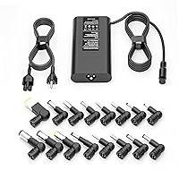 90W New Slim Universal Laptop Charger Fast Adapter Replacement for Dell HP Acer Asus Lenovo IBM Toshiba Samsung Sony Fujitsu Gateway Notebook Ultrabook Chromebook Power Supply Cord with 16 Tips