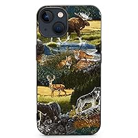 Mountain Wildlife Nature Bear Moose Phone Case Drop Protective Funny Graphic TPU Cover for iPhone 13 Pro Max/iPhone 13 Pro/iPhone 13/iPhone 13 Mini IPhone13 Mini