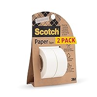 Paper Tape, Writable, Translucent, Recyclable Packaging, 3/4 in x 600 in, 2 Rolls