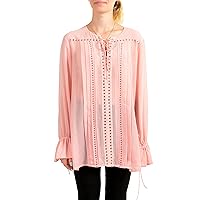 Just Cavalli Women's Pink See Through Blouse Top US S IT 40