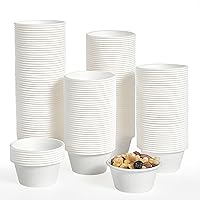 ECOLipak [200 Pack 2 oz Compostable Portion Cups, 100% Biodegradable Souffle Cups, Disposable Paper Cups for Condiment Samples