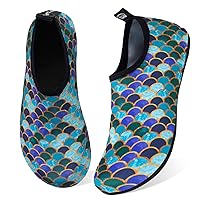 WateLves Water Shoes for Womens Mens Barefoot Quick-Dry Aqua Socks for Beach Swim Surf Yoga Exercise New Translucent Color Soles