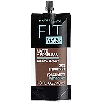Maybelline New York Fit Me Matte + Poreless Liquid Foundation, Pouch Format, 380 Espresso, 1.3 Ounce