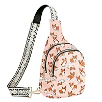 Dog Sling Bag for Women Leather CrossBody Bags Travel Sling Backpack with Adjustable Strap for Running Hiking