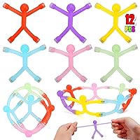 12 Pack Mini Magentic Man Set, Colorful Humanoid Magnetic Toys for Kids 8-12 Multipurpose Stretchy Rubber Magnet Travel Toy Party Favors Goodie Bag Stuffers Prizes Birthday Gift
