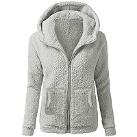 FQZWONG Winter Coats For Women Casual Warm Womens Fleece Jacket 2024 Plus Size Trendy Fuzzy Clothes Casual Outerwear