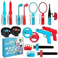 JoyHood Switch Sports Accessories Bundle Compatible with Switch/Switch OLED, 17-in-1 Family Sports Games Accessories Kit for Joy-Con Controller, Switch Sports Accessories for Kids & Adults