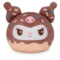 TeeTurtle Plushiverse - 4in Reversible Plushie - Sanrio - Cute Kawaii Ice Cream Kuromi - Soft Stuffed Animal