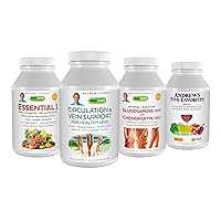 Andrew Lessman 4 Product Customer Favorites Bundle – 180 Capsules Each of Circulation & Vein Support, Essential 1, Glucosamine 1500 Chondroitin 1200, & Andrew’s Five Favorites. Promotes Overall Health