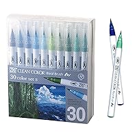 Kuretake ZIG Clean Color Real Brush, NEW 30 colors set B, Flexible Brush Tips, Watercolor Pens for Painting, Drawing, Calligraphy and Brush Lettering for Artists, Made in Japan