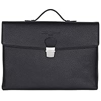 Richmond Leather Flap Over Briefcase Slate Grey