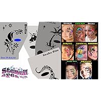 Face Painting Stencils - StencilEyes Profile Set of 8 Face Designs