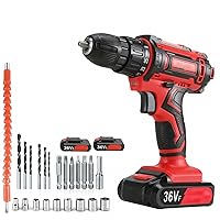 KITLUCK Cordless Drill Set, 20V Power Drill Kit with 2.0AH Battery &  Charger, 58pcs Drill/Driver Bits, Level Gauge, Electric Impact Drill with  32 NM