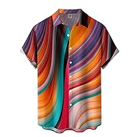 Hawaii Button up Shirt Button Down Knit Shirt Mens Big and Tall Shirts 3xlt t Shirt for Men Casual Summer t Shirt Men