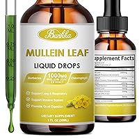 Mullein Drops for Lungs, Mullein Leaf Extract Supplement for Lung Health, Liquid Mullien Extract for Immune & Respiratory Support- Natural Vegan, No Additives