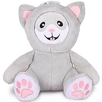 Moodles Purr Kitty Plush Cat 12” with 6 Facial Expressions to Show Your Mood, Soft Sensory Fidget Stuffed Animal, Gift for Toddler and Kids 2+