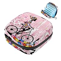 Sanitary Napkin Storage Bag, Butterfly Floral Girl Pink Pattern Period Bag for Teen Girls, Portable Menstrual Pad Zipper Bag, Feminine Panty Liners Tampon Organizer