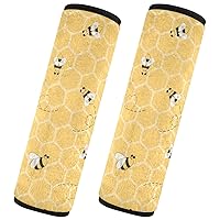 Yellow Bees Honey Seatbelt Covers Car Seat Belt Cover Super Soft Seat Belt Covers for Adults Kids Car Seat Shoulder Strap Harness Pads for Car Women Men Truck Backpack, 2 Pack