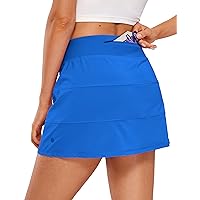 CRZ YOGA Womens High Waisted Tennis Skirts with 3 Pockets Golf Skirts A Line Lightweight Cute Athletic Casual Skorts