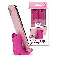 Giddy UP Phone Stand, Pink, Cowboy Boot Tech Accessory, Fits Most Mobile Smartphones, Grippy Silicone, Fun Cowboy Boot Details