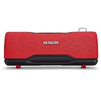 Aiwa BST-500RD TWS Red Portable Stereo Bluetooth Speaker for Android or iPhone