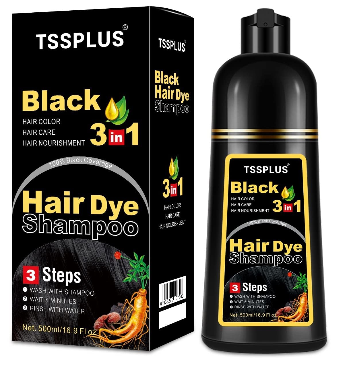 10x DEXE Black Hair Shampoo Instant 5-Min Hair Color Dye Natural Organic  Repair | eBay