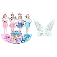 Little Girls Dress Up Costume Set and Fairy Wings for Girls Teenagers