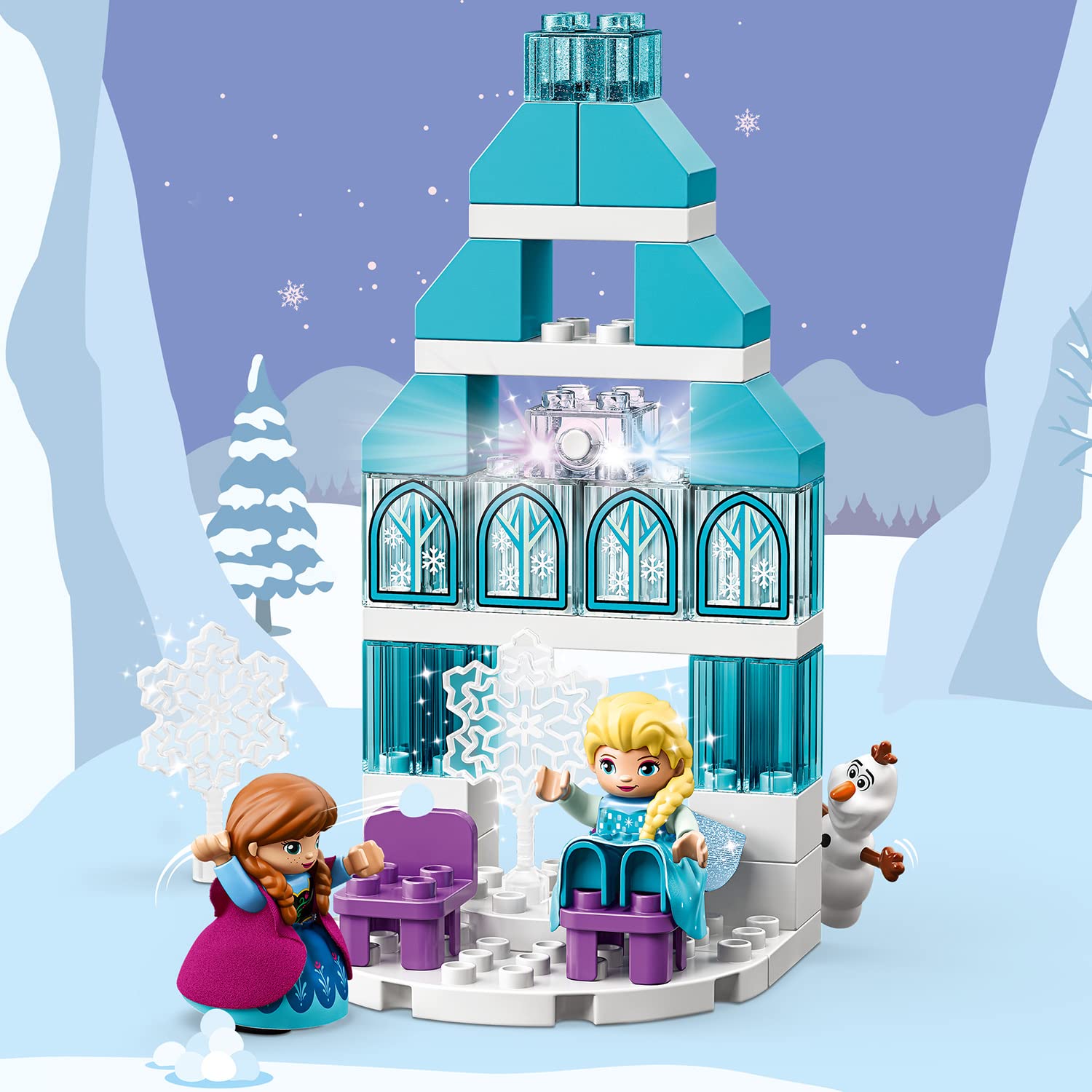 Lego 10899 DUPLO Disney Frozen Ice Castle Princess Elsa and Anna Mini Dolls and Snowman Figure Toys for 2 Years Old Girl and Boy